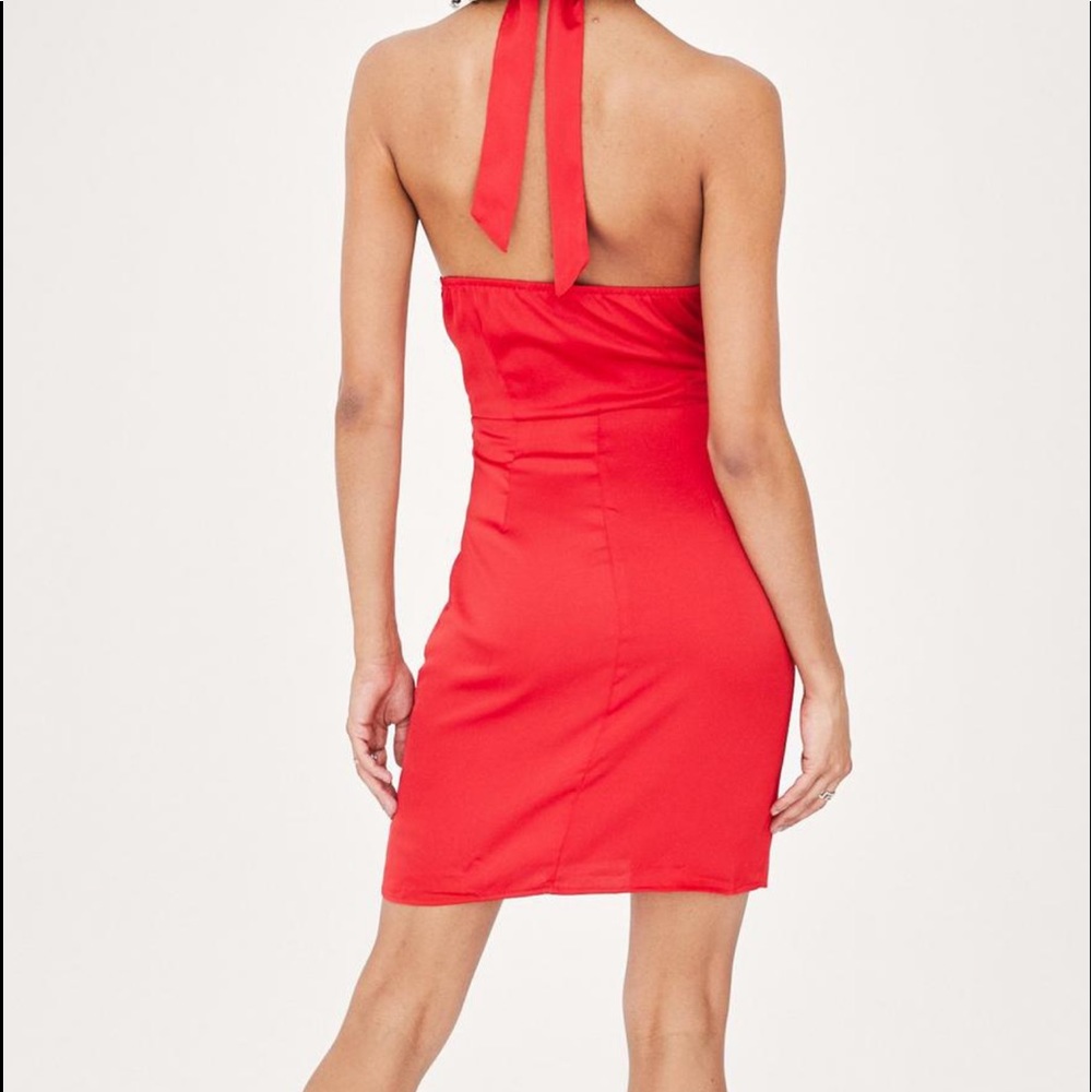 Satin halter mini dress size Large - Picture 4 of 8